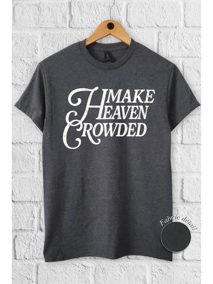 Pink Irene Wholesale - Wholesale Shirt - Women's - Make Heaven Crowded Graphic Heavy Cotton Tee3