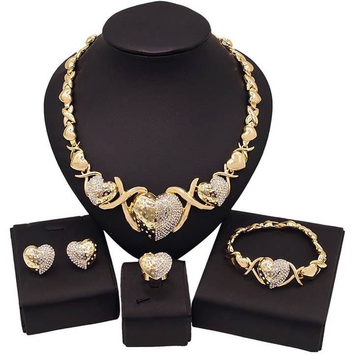 HUGS &KISSES xo set gold Plated #37 for wholesale by JoeyTheJewelry