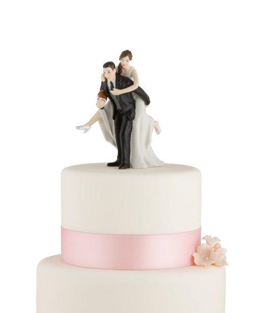 Weddingstar Inc. – wholesale Cake/cupcake topper – Football Piggy Back Bride And Groom Cake Topper0