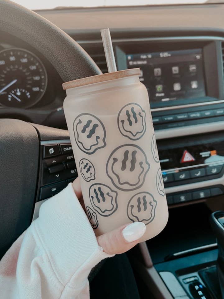 Wavy Smiley Beer Can Tumbler for wholesale by A & B Crafts Co.