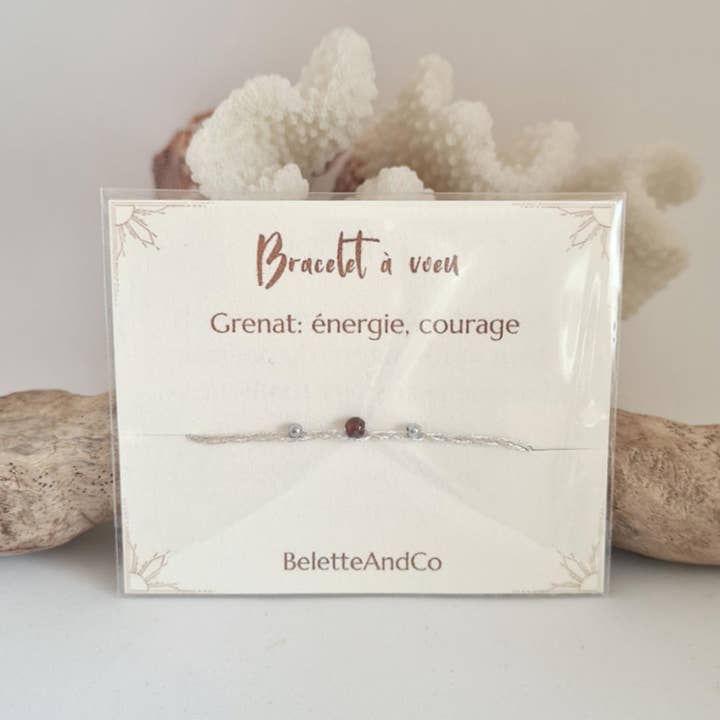 Garnet ønske armbånd - sølvtråde for engroshandel hos BeletteAndCo