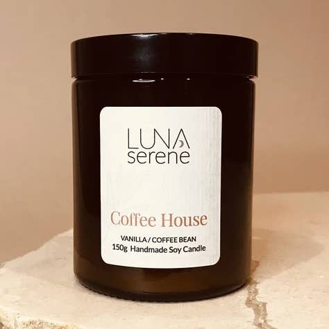 Coffee House Apothecary Jar | Soy Wax Candle - Medium for wholesale by Luna Serene Candles