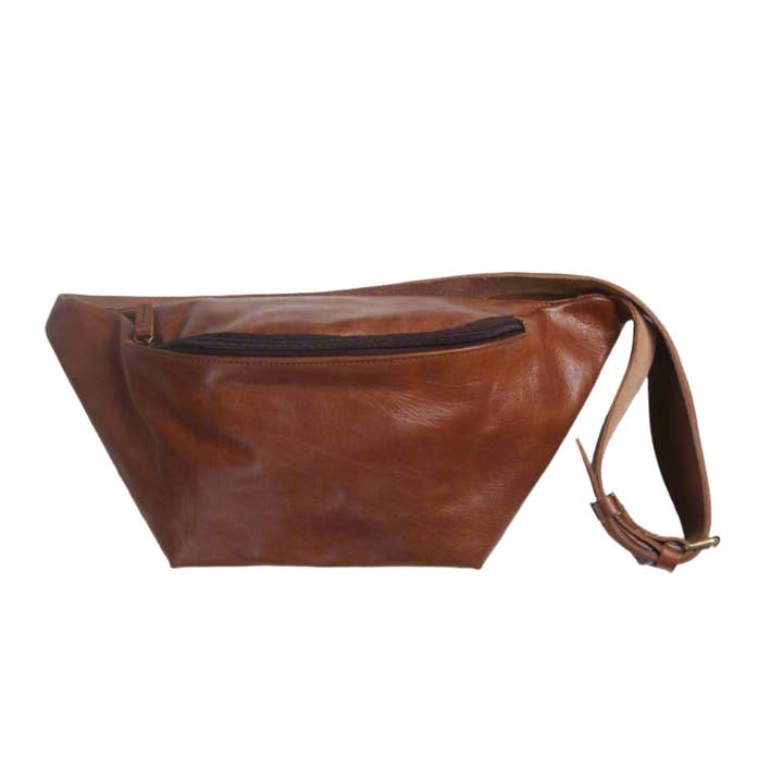 Simo Leather Sling Bum Bag – Tan Brown for wholesale by Artisan Stories