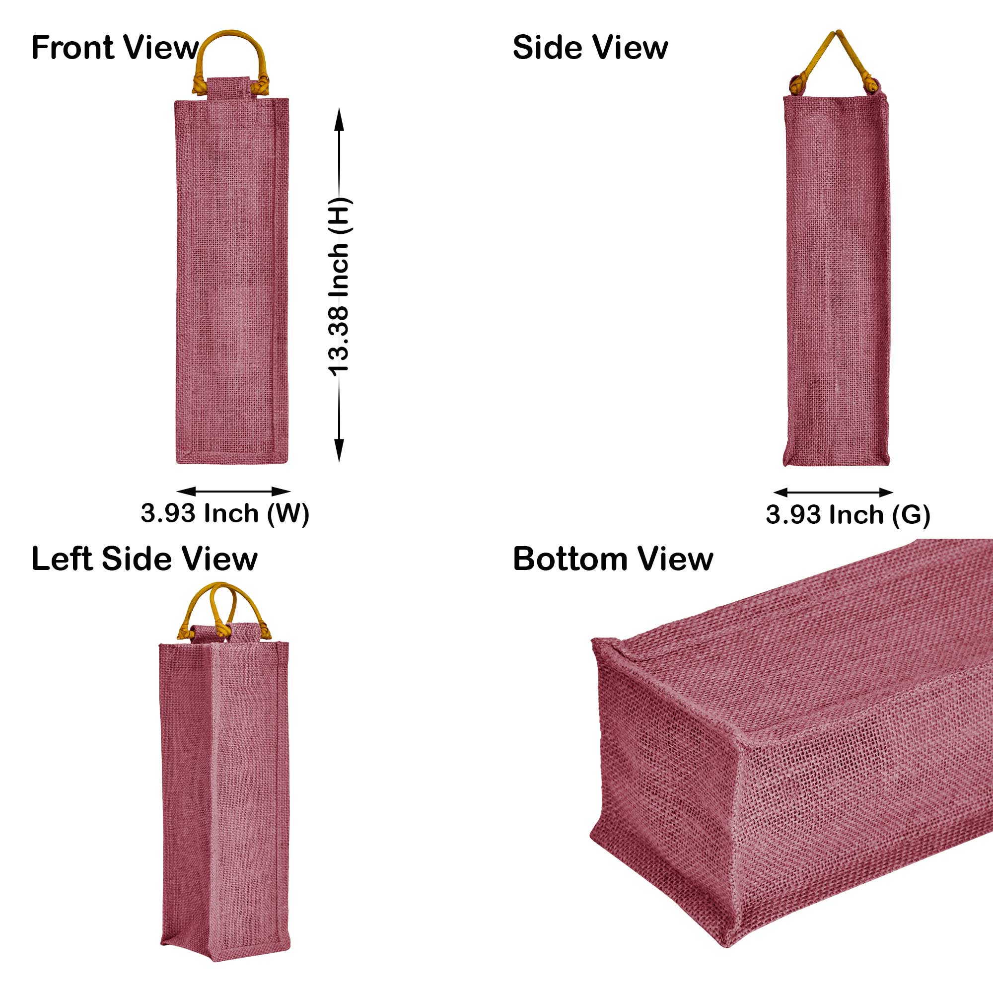 ecojutebags - Wholesale Wine Gift Bag - Eco Jute Wine Bags  7-Pack with Wooden D Handles for Gifting2