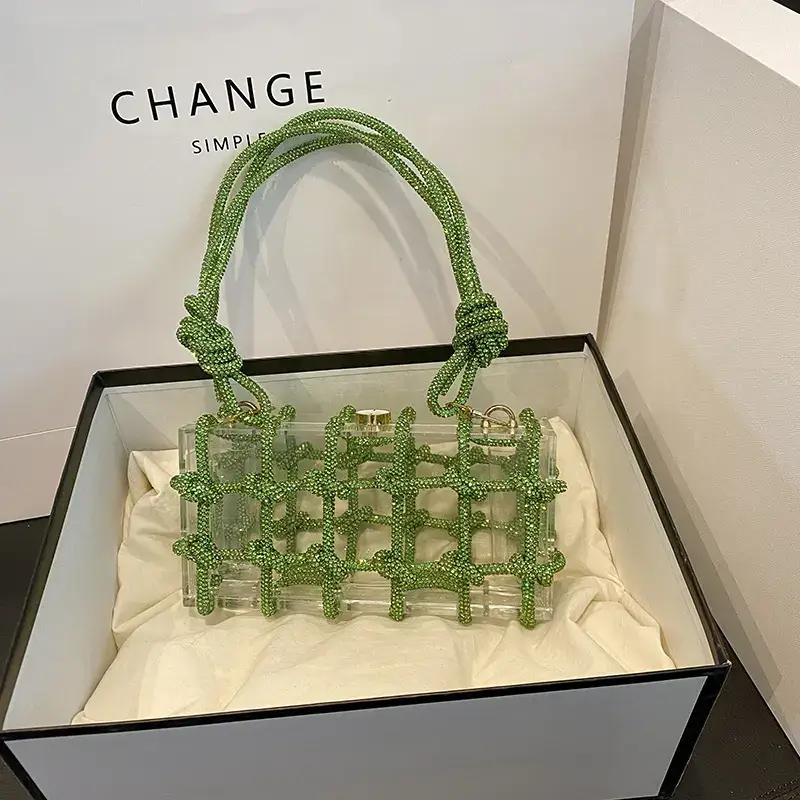 BAGS-2-SLAY – wholesale Clutch bag – women's – Crystal-Embellished Rope Acrylic Rhinestone Clutch5