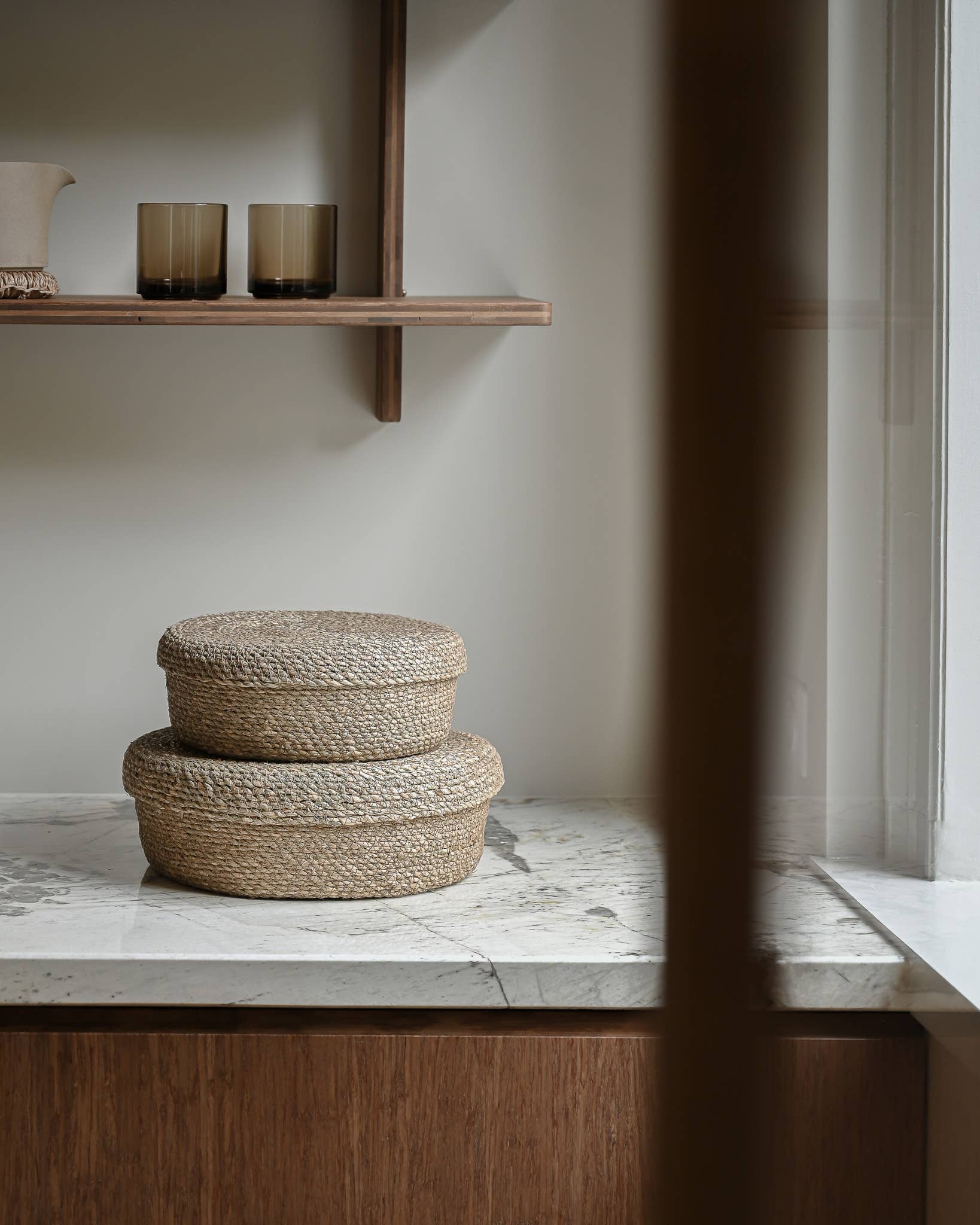 SUNNY HOME - Wholesale Basket - Round Seagrass Basket with Lid – Souk Round Set of 22