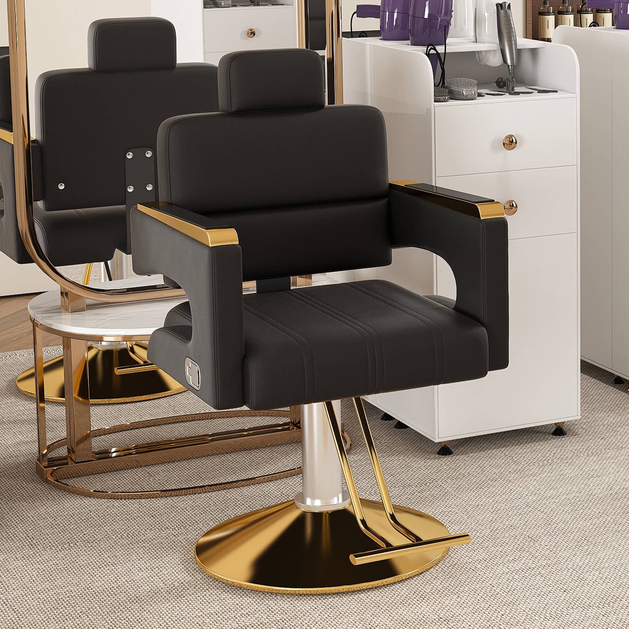 39F Inc. - Wholesale Chair - Black & Gold Professional Hydraulic Barber Salon Chair 15