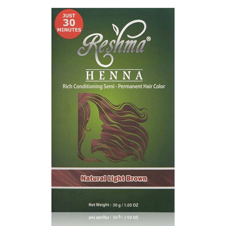 KT Supply – wholesale Hair dye – Reshma Henna PermanentHair ColorRich CONT.Light Brown 1.05oz