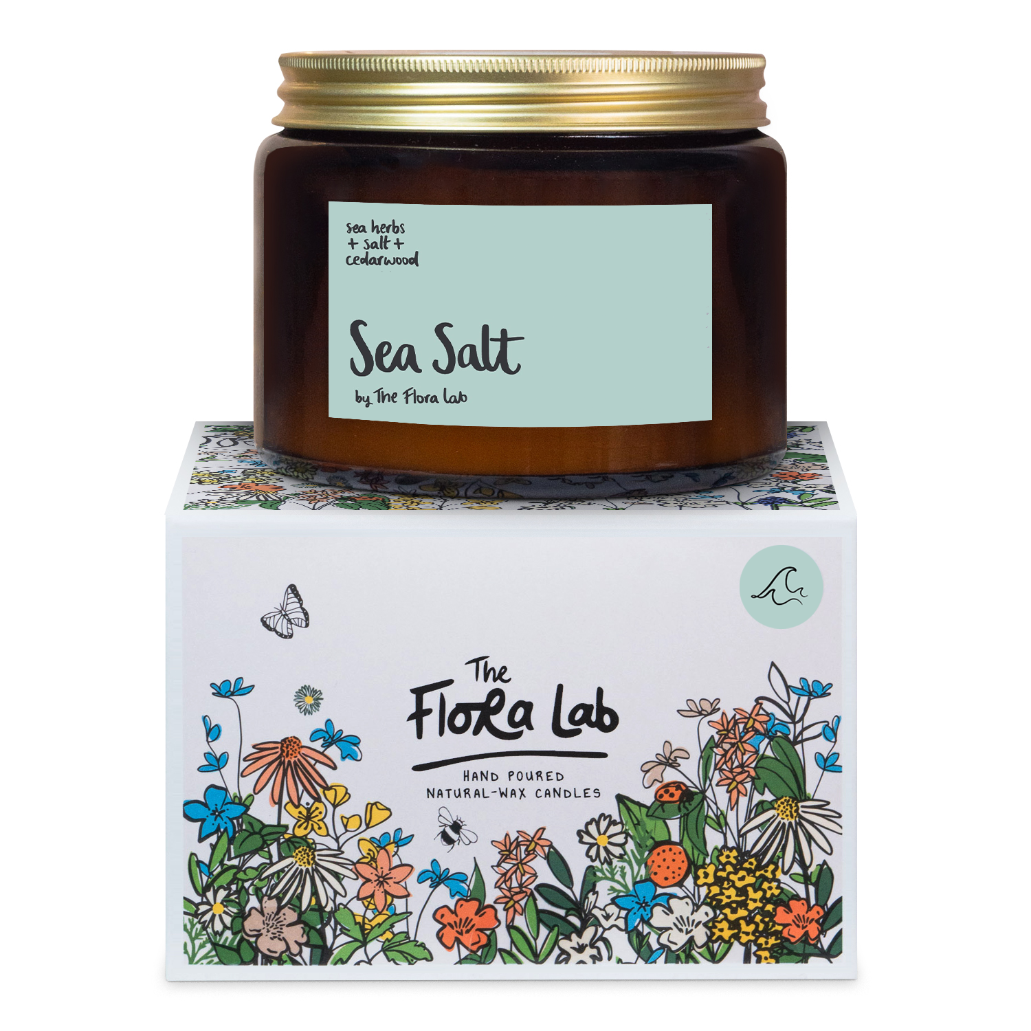 The Flora Lab | Hand Poured Natural-Wax Candles - Wholesale Jar/Filled Candle - Sea Salt Handpoured Natural-Wax Candle | Coastal Fresh 2