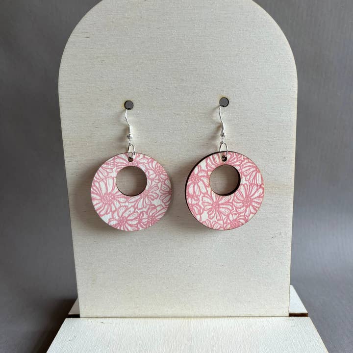 Beth Lewis Art – wholesale Dangle earrings – New Colourful Wooden Earrings1