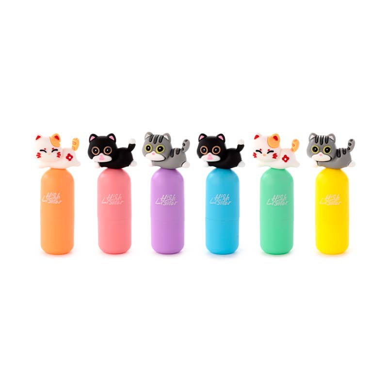 Puckator EU - Vente Stylos - Stylo surligneur Cute Cat avec bouchon1