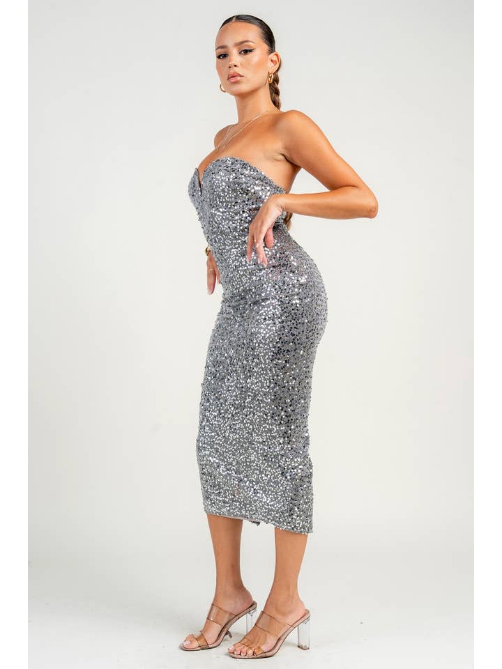 PRIVY - Wholesale Dress - Women's - PD79327S / WIRE INSET TUBE MIDI DRESS11