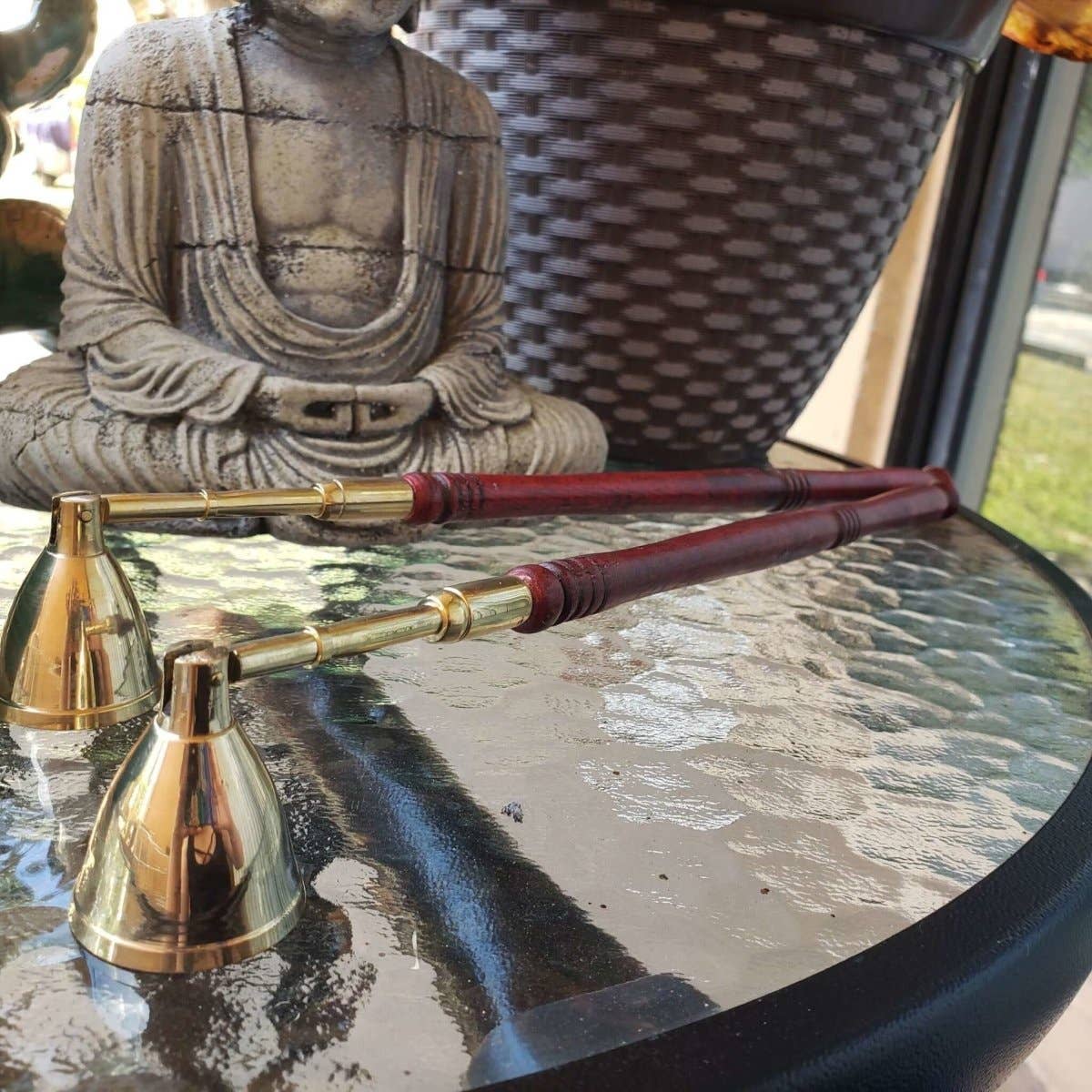 My Magic Place Shop - Wholesale Candle Snuffer - Wood and Brass Candle Snuffer Boho Decor  Vintage9