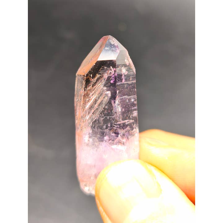 Rare Brandberg Amethyst Enhydro Point | Moving Bubble for wholesale by Calder Crystals