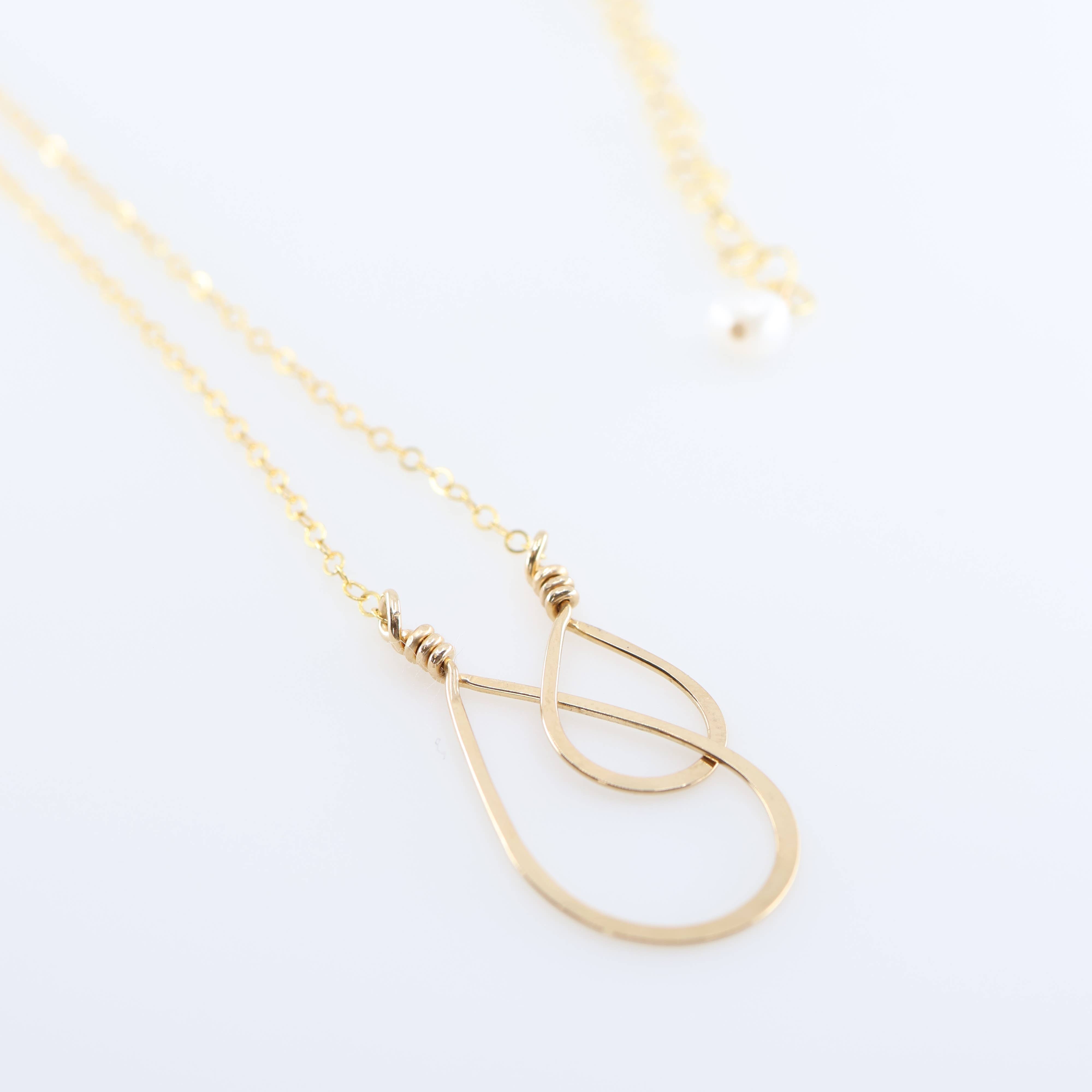 J. Mills Studio - Vente Colliers à pendentif - Collier en forme de double larme forgé, 2 tailles4