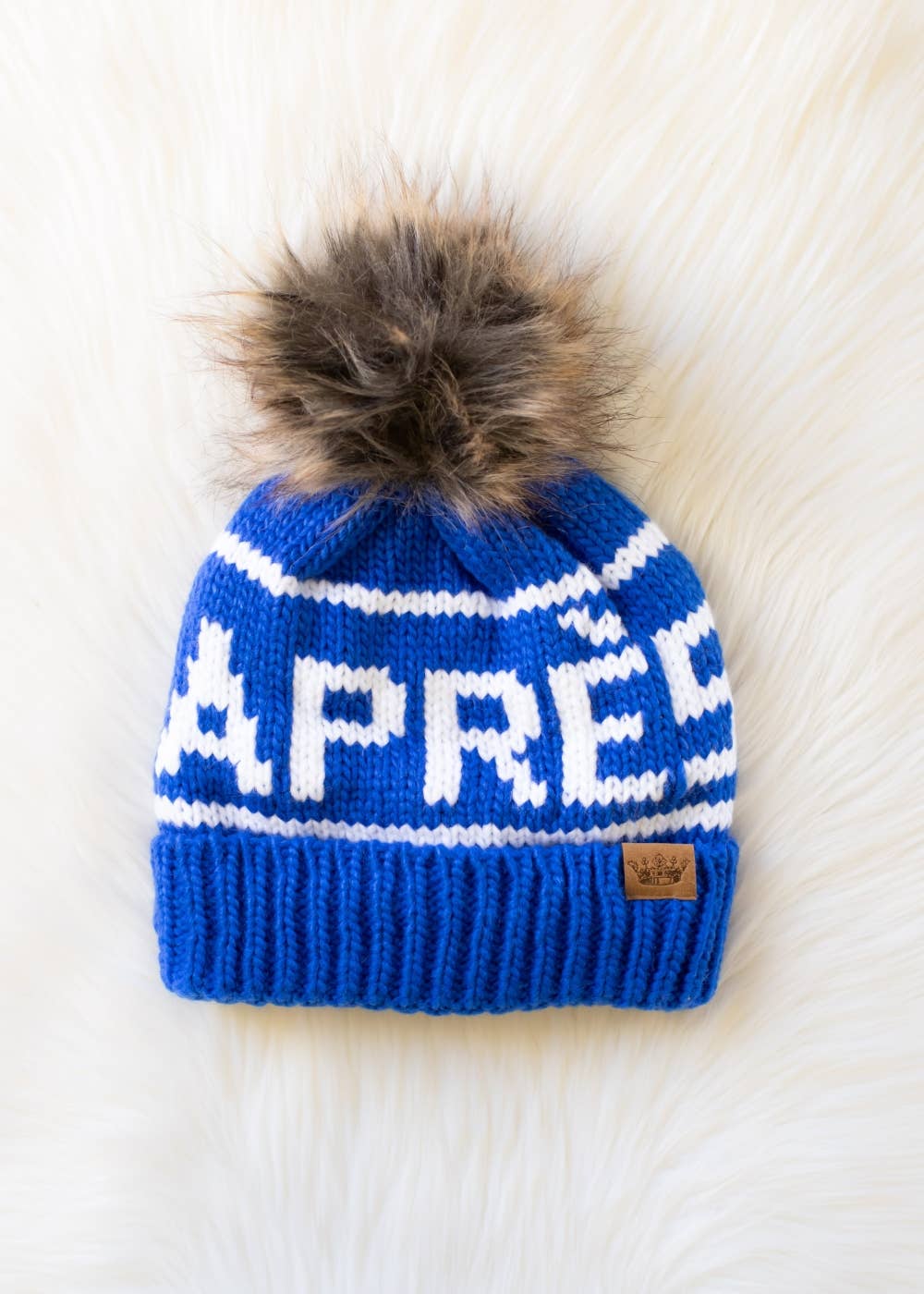 Panache Apparel Co. - Wholesale Beanie - Women's - Royal Blue & White Apres Pom Hat5