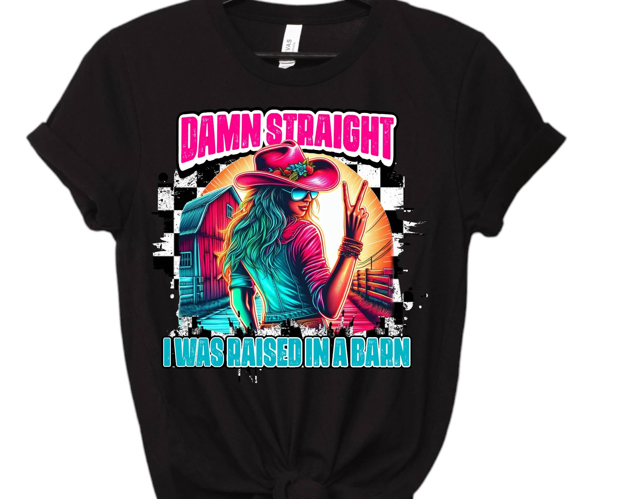 Black Damn Straight I Was Raised In A Barn for wholesale on Faire