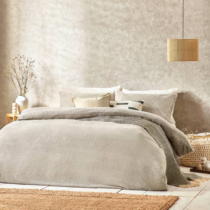 Boucle Duvet Cover Set Greige for wholesale on Faire