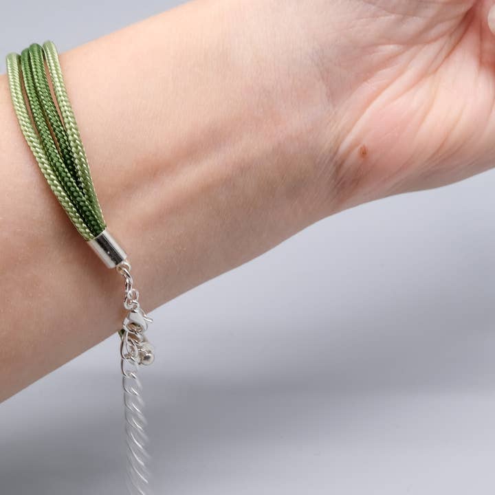 La Fabrique du Noeud - Vente Bracelet tissé/tressé - Bracelet en paracord nœud en spirale dégradé vert8