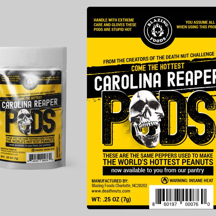 BLAZING FOODS - Wholesale Dried Spice - Carolina Reaper Peppers - Whole Dried Pods 0.25 OZ