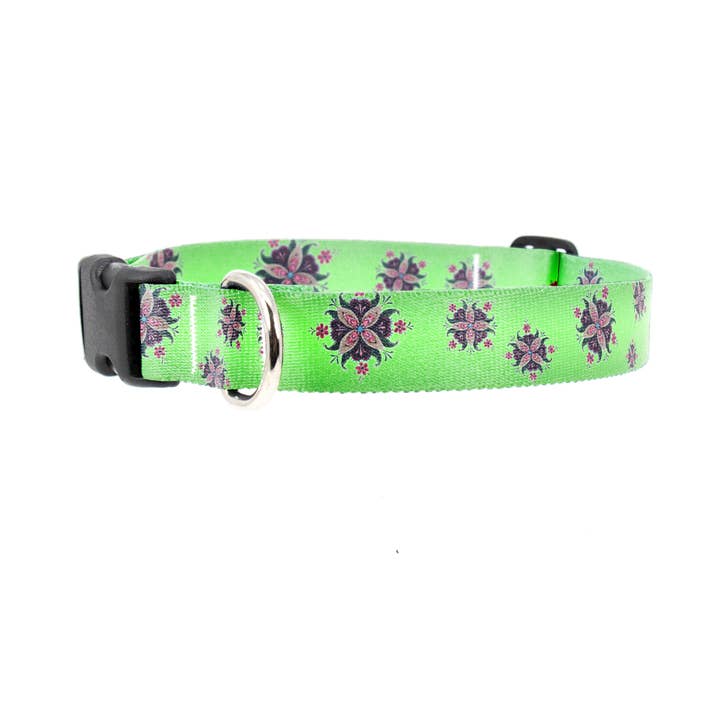 McGovern Purple Rosemaling Dog Collar - Made in the USA for wholesale by Buttonsmith
