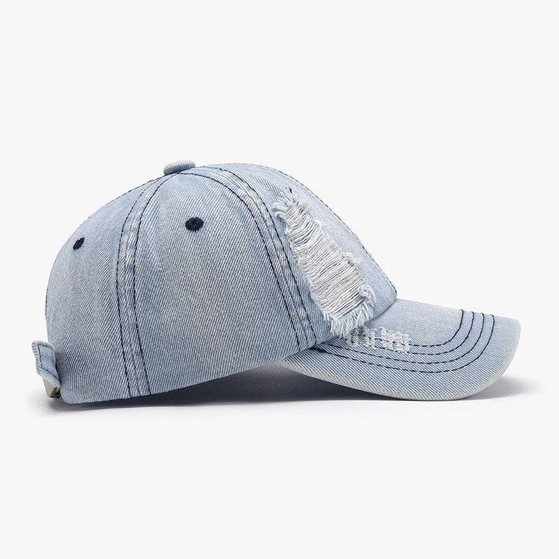 Sheer Trend - Wholesale Baseball Cap - Women's - Washed Soft Top Duckbill Cap With Distressed Edge4