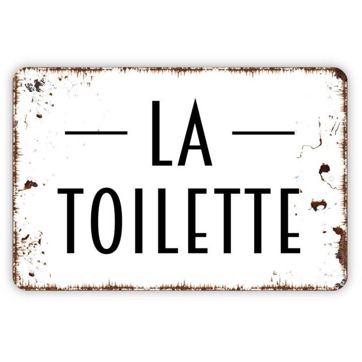 Bathroom Restroom Toilet Metal Wall Art Sign for wholesale by North Star Rustics Signs