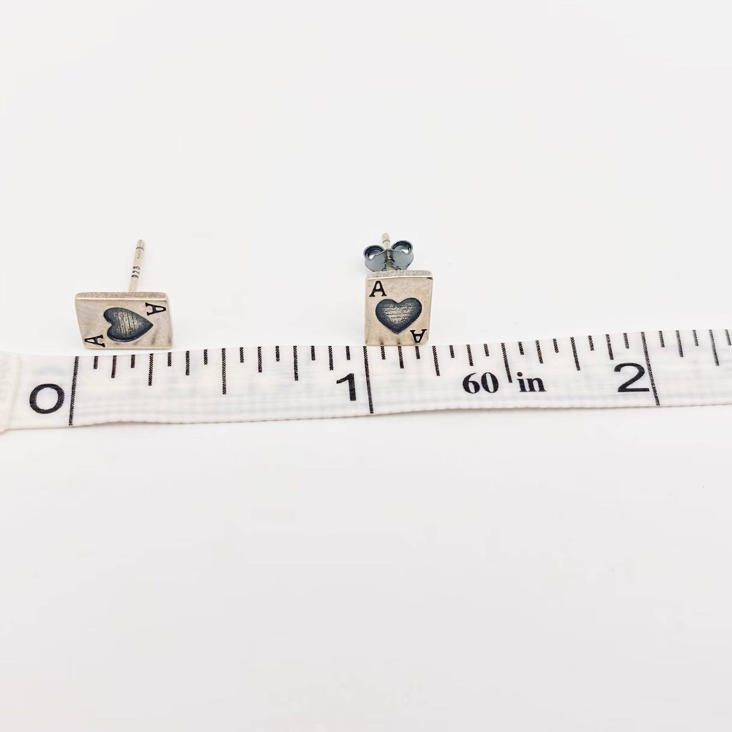 Mio Queena - Wholesale Stud/Post Earrings - S925 Sterling Silver Heart Ace Poker Stud Earrings3