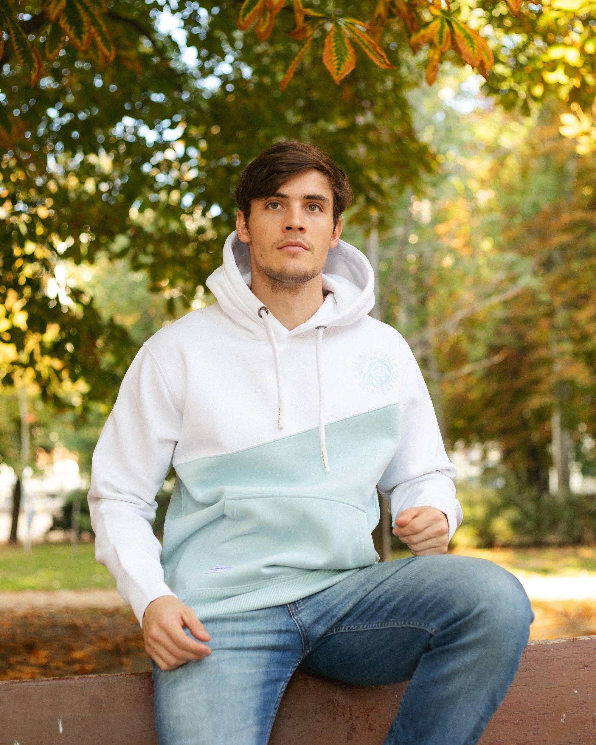 Indicom Brands - Wholesale Hoodie - Unisex - Summit White / Blue5