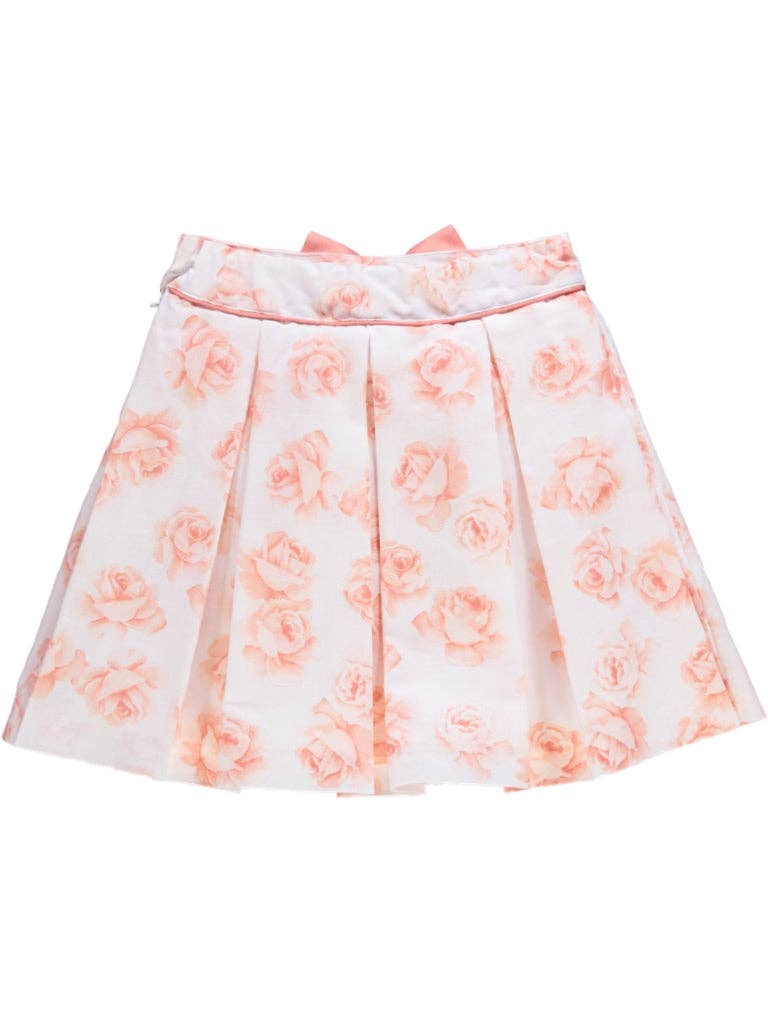 Piccola Speranza - Wholesale Skirt - Kids - Saia cor salmão com rosas1