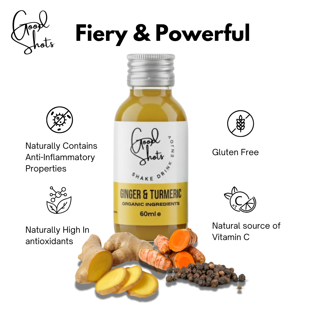 Good Shots - Wholesale Wellness Juice/Tonic - Ginger & Turmeric Box of 12 Health/Functional Shots/Juice 1