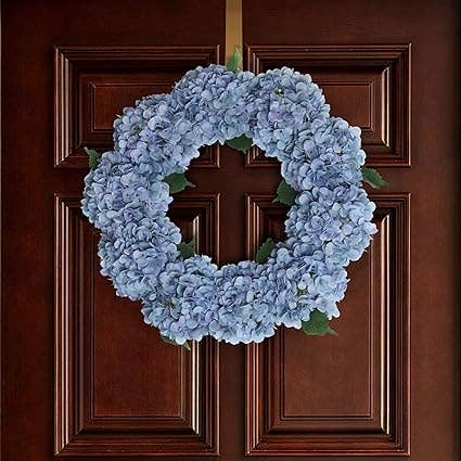 Larksilk – wholesale Konstgjorda blommor – 24" blå hortensia krans - fantastisk konstgjord blommig dekor1