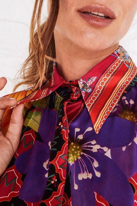 MACKENZIEMODE – Engroshandel Kjole - Dame – KEJSERINDE SILKE MAXI ~ HEMMELIG HAVE10