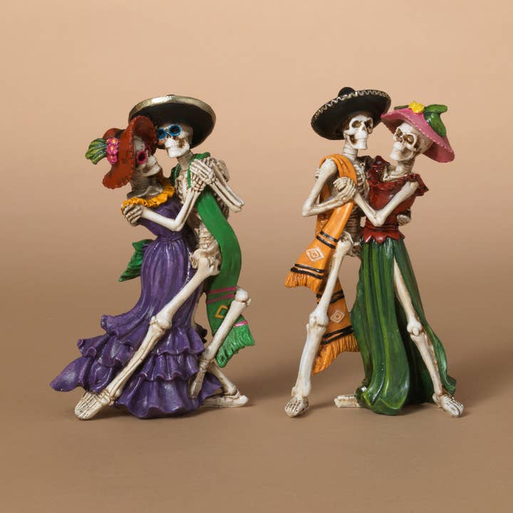 Gerson Halloween 5.9"H Resin Halloween Day of the Dead Danci for wholesale by The Gerson Companies