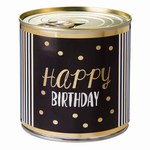 Cancake Grattis på födelsedagen 339 guld prickar svart & vit upplaga för wholesale av Wondercandle