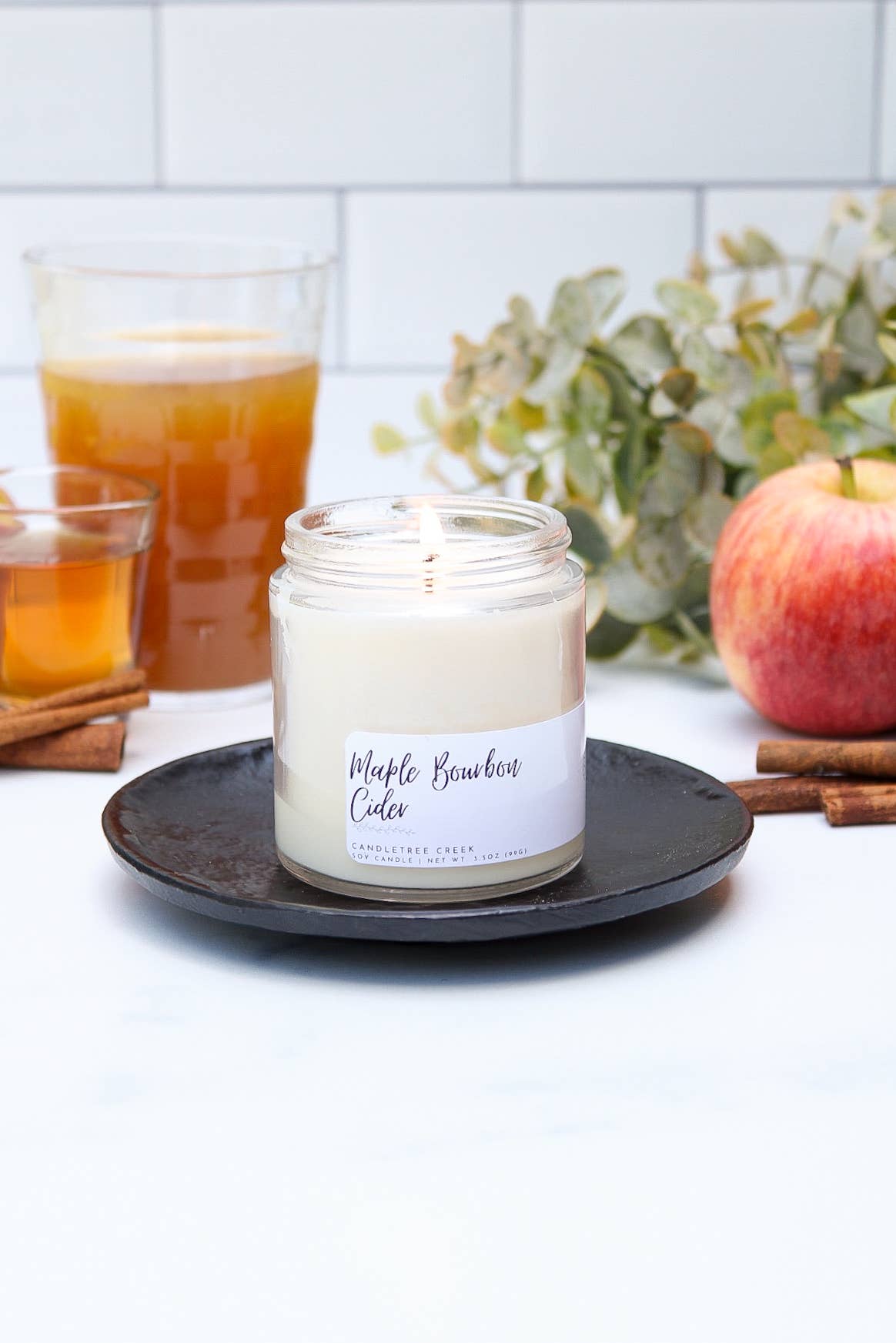 Candletree Creek - Wholesale Jar/Filled Candle - Maple Bourbon Cider 3.5oz Candle2