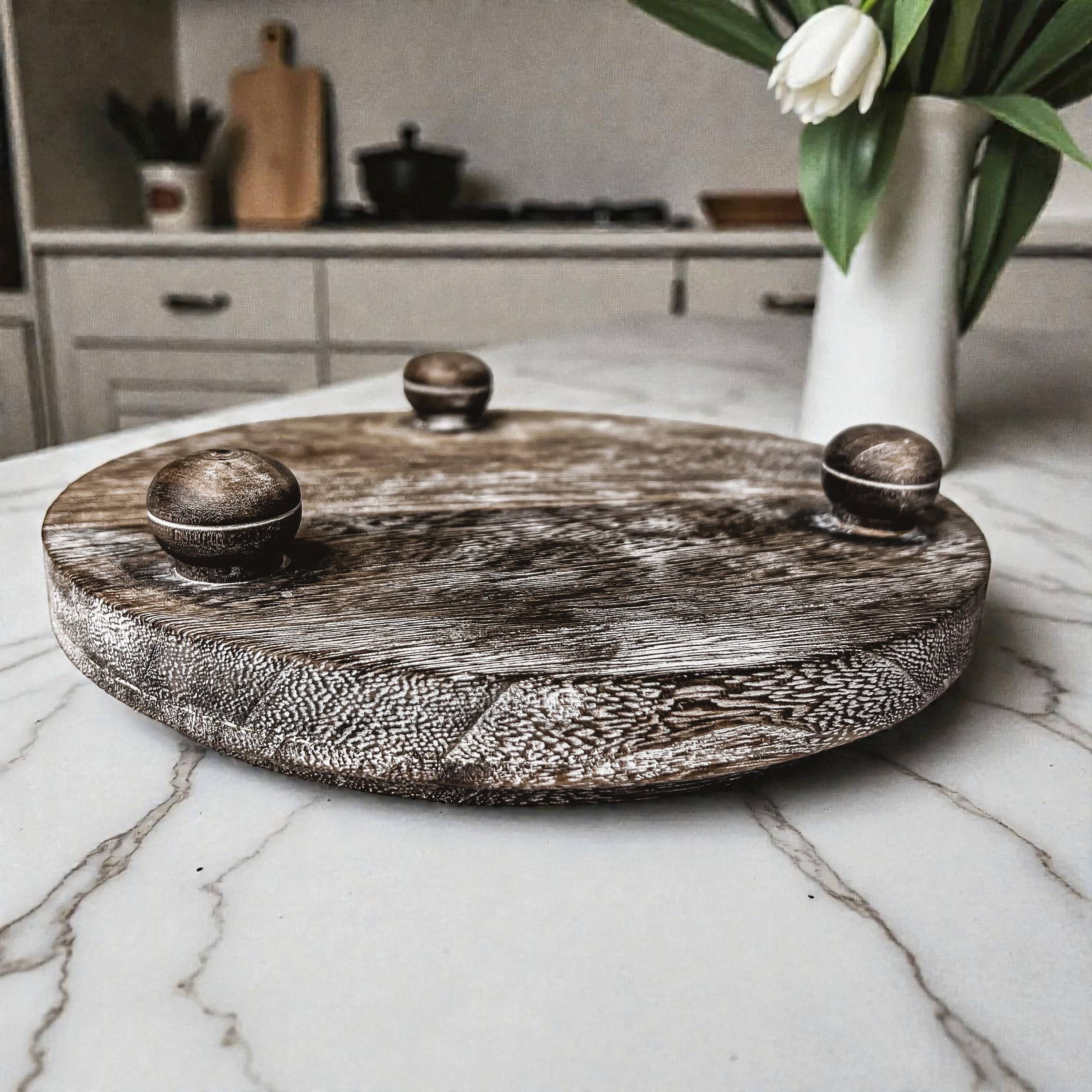 Gia Roma - Wholesale Decoratief dienblad - Ronde houten standaard en sierbord voor tafeldecoratie44