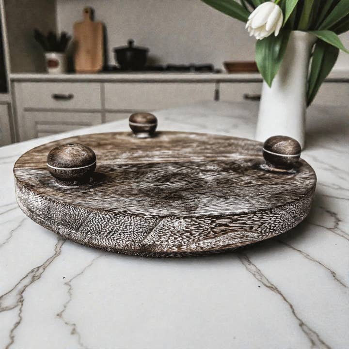 Gia Roma - Wholesale Decoratief dienblad - Ronde houten standaard en sierbord voor tafeldecoratie44