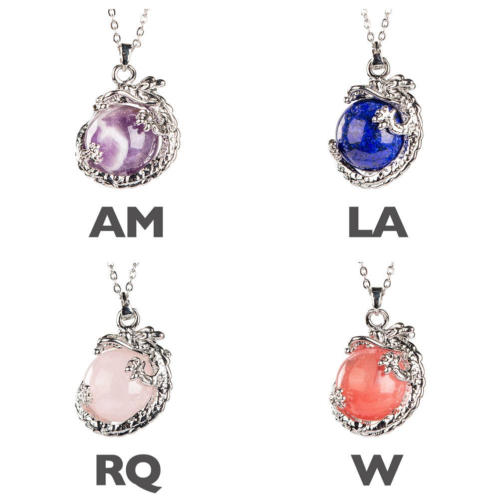Benjamin International - Wholesale Pendant/Charm Necklace - ADJUSTABLE DRAGON WITH GEMSTONE BALL NECKLACE3