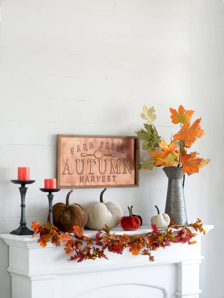 A&B Home Group Inc. - Wholesale Kunstplant - 35" Herfstachtige Fluwelen Kunstmatige Esdoornblad Steel4