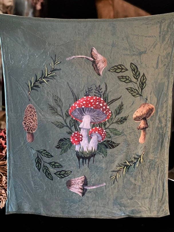 Paddestoel zijdeachtige pluche deken voor wholesale door House of Hex