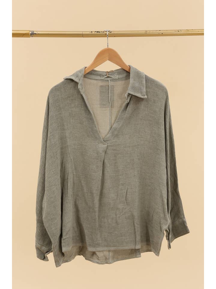 LÉA & LUC - Wholesale Tunic - Women's - Blouse in 50% linen 50% cotton REF. 1007022