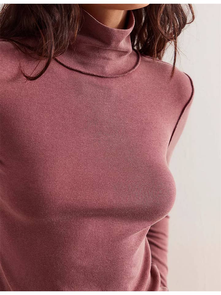 Sweetkama - Wholesale Knit Top - Women's - Ladies Turtleneck Soft Basic Everyday Tee SKT63012