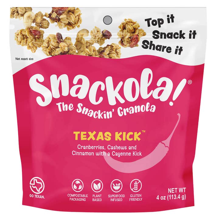 Snackola - Texas Kick Flavor - 4 oz Standup Pouch for wholesale by White Rock Granola