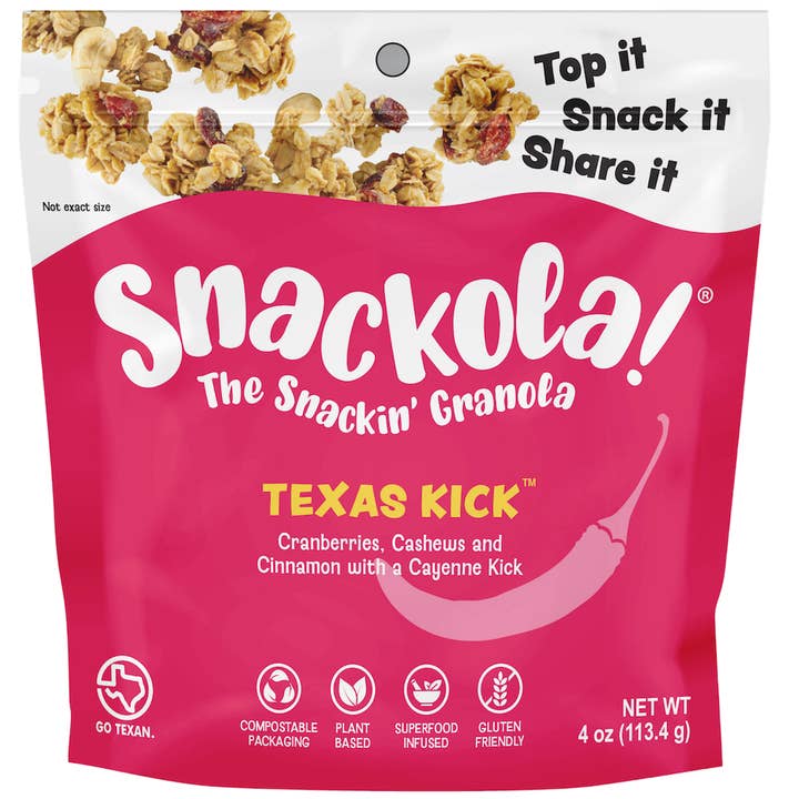 Snackola - Texas Kick Flavor - 4 oz Standup Pouch for wholesale by White Rock Granola