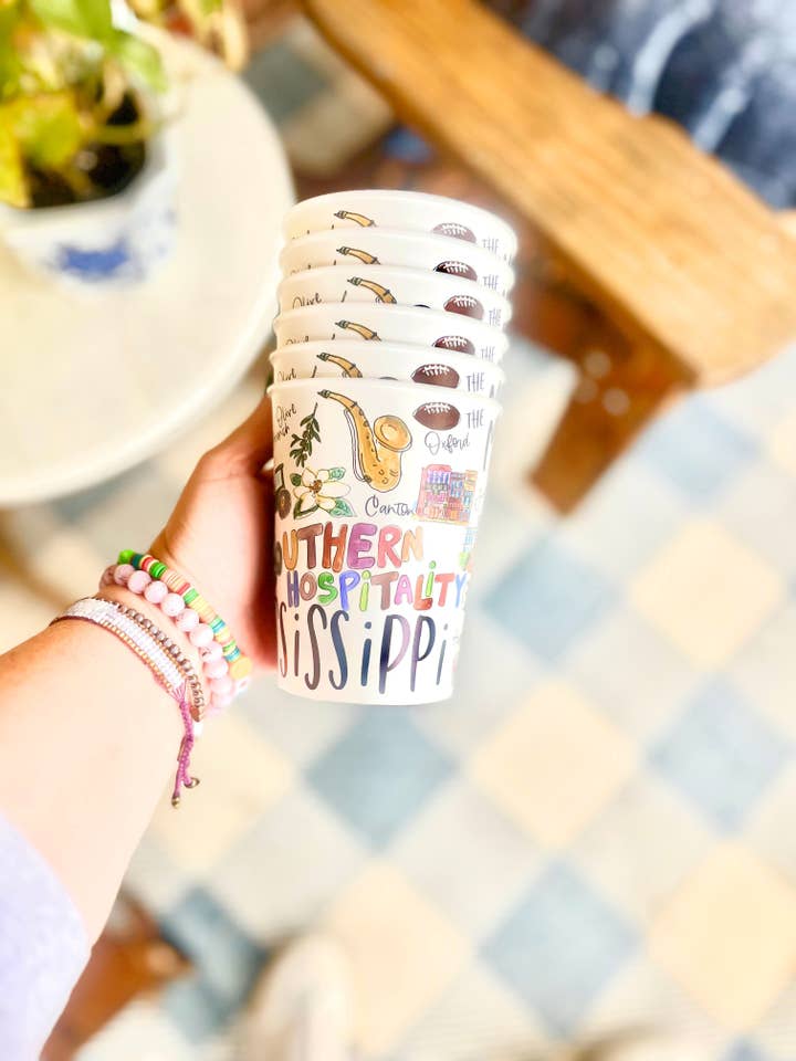 State of Mississippi Reusable Cups, Set of 6 for wholesale by Happy By Rachel, LLC