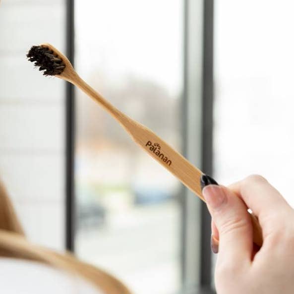 Palanan – Engroshandel Tandbørste – Bambus tandbørste - Mørkt mongolsk hestehår0