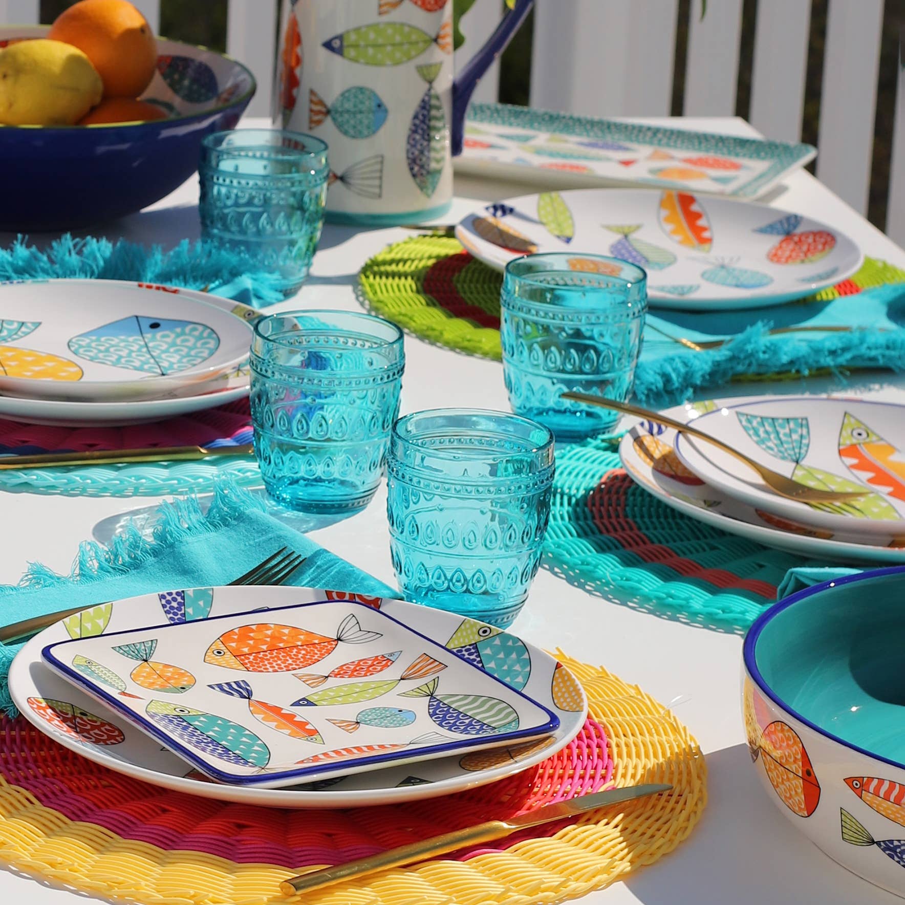 Euro Ceramica Home | ClayBarn - Wholesale Dinner Plate - FreshCatch 4 Piece Canape Plates Set2