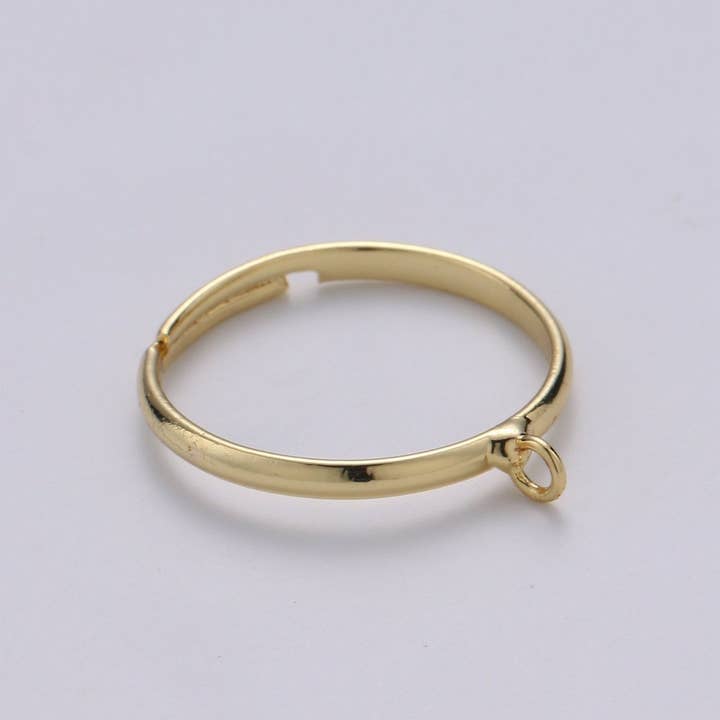 Aim Eternal - Wholesale Band/Stacked Ring - Adjustable Ring with open ring for Charm Gold Finish Rings Silver Ring Wholesale Jewelry Making Affordable Bulk Gold Plated Ring Supply K-815 K-816