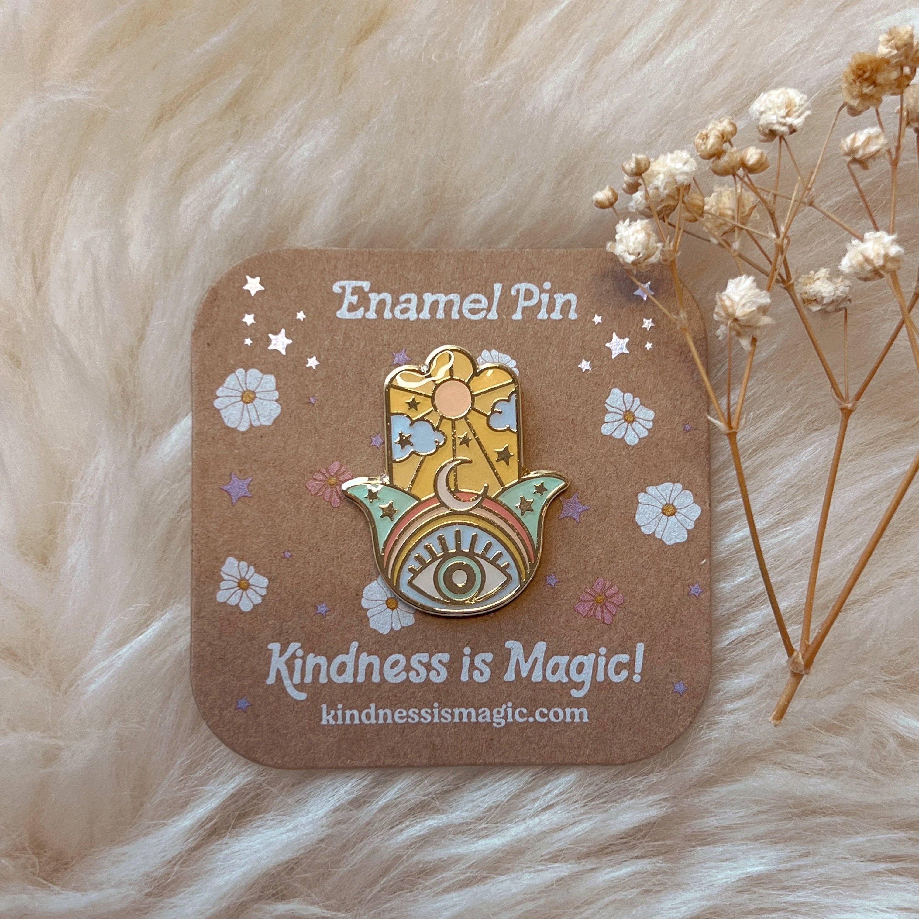 Kindness is Magic – Alfinete/botão de lapela por atacado – Pins esmaltados hamsa4